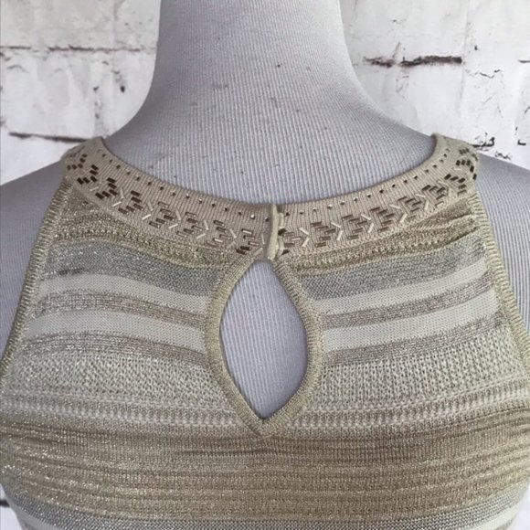 WHBM Warm Neutral Embellished Halter Top - Picture 5 of 7